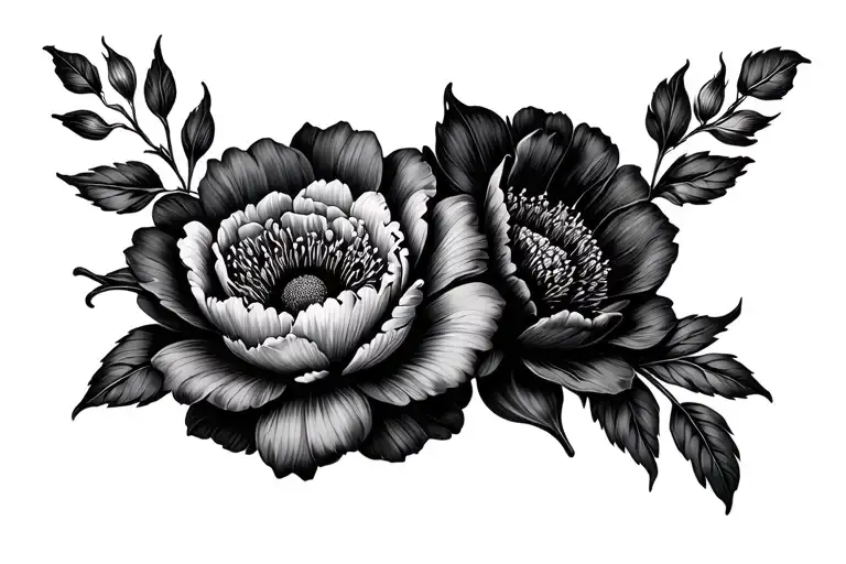 2 Birth Flowers With Names Intertwined