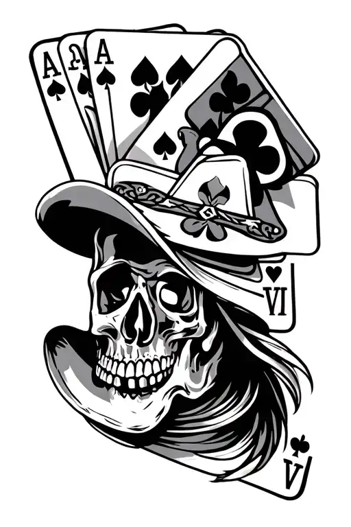 Western Style With Cards Arranged