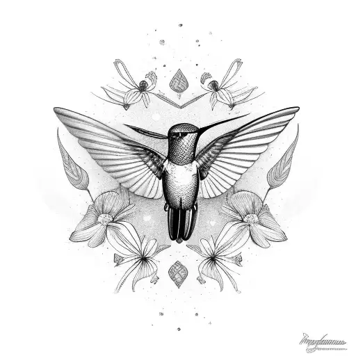 Hummingbird Flowers Boho Sleeve