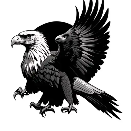 Eagle With The 4 Cardinals Points At