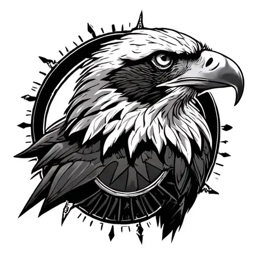 Eagle With Compas