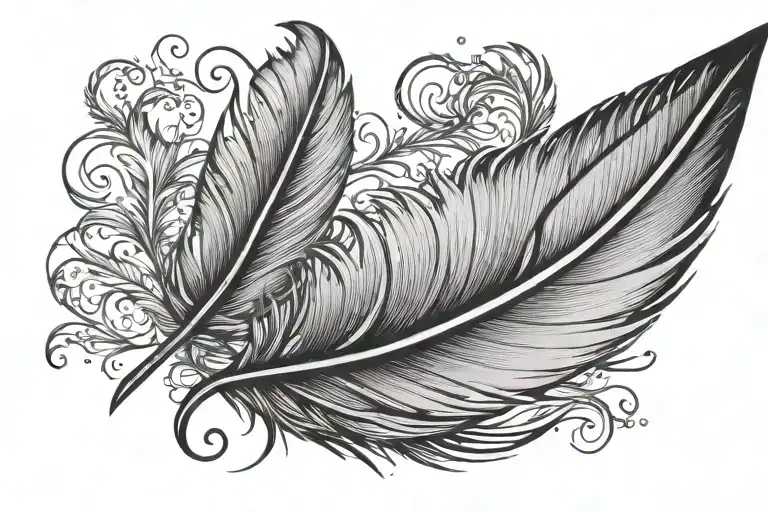 Feather With Writing