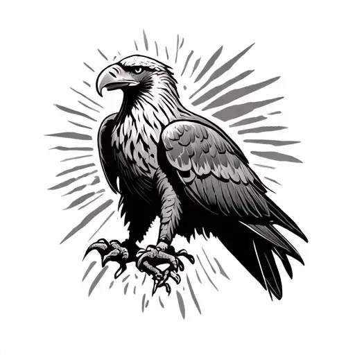 Eagle With The 4 Cardinals Points At