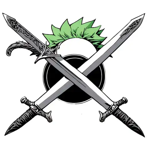 An X Throws With The Zoro Swords Of One Piece