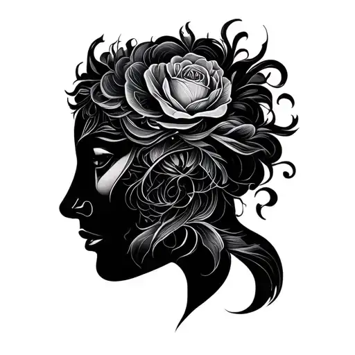 Intricate Fine Line Tattoo Symbolic Of Bisexuality