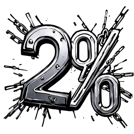 Number 2 Percent With Chains Breaking Girly