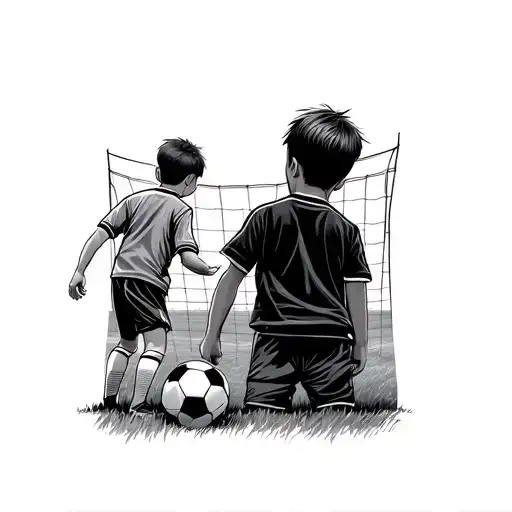 Kid Observing Soccer Match Taking Place