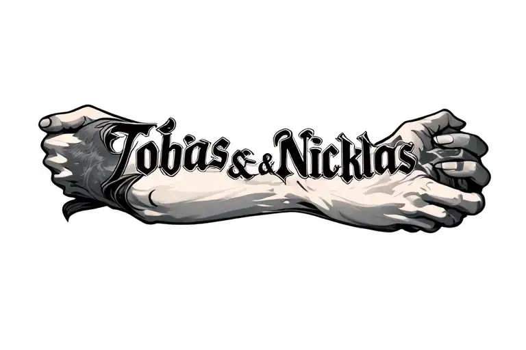 The Names Tobias And Nicklas Wrapped Around The Arm
