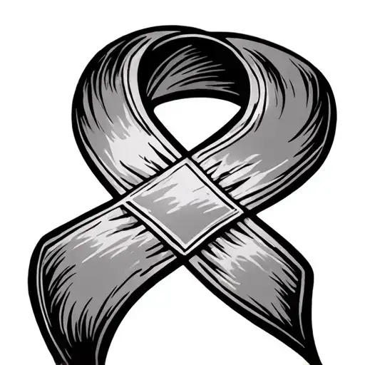 Cancer Ribbon With Pfatzgraft Folk Art