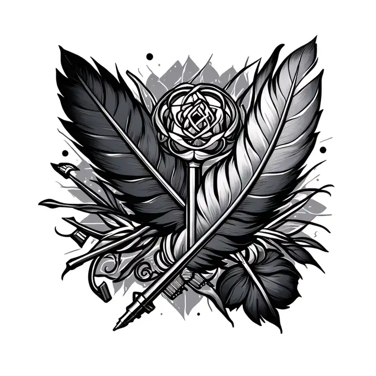 Keys & Quill Pen Writing