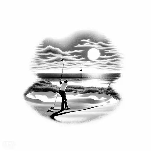 Golf Course At Sunset Ocean Overlook