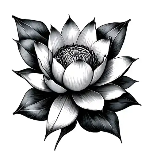 Schematic Of Steampunk Geometric Lotus Flower Blooming