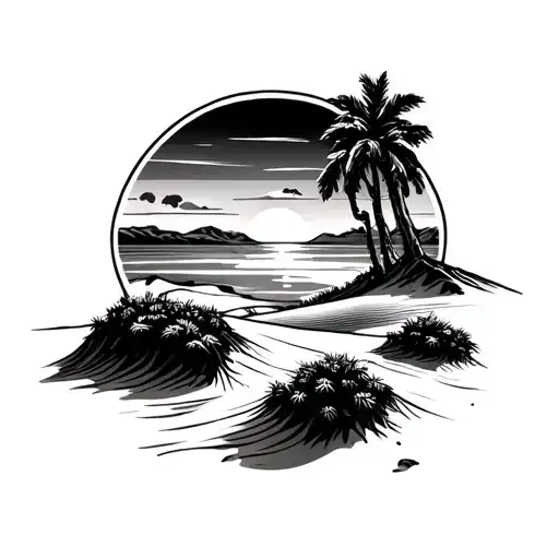 Historical Sunset Dessert Dune Landscape