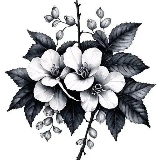 Watercolour Wisteria Flowers Under Breast