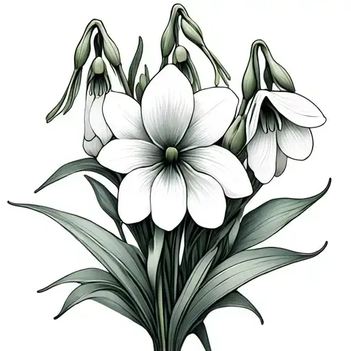 Snowdrop Sweet Pea Larkspur Wildflower