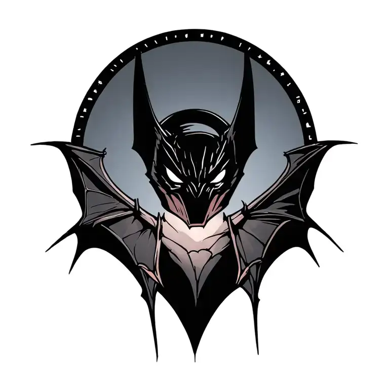 Simple Bats With Cyber Sigilism On Shoulder