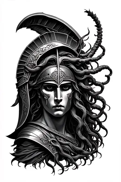 Medusa And A Spartan Warrior