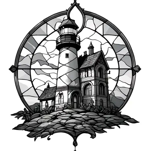 Gothic Stained Glass Light House