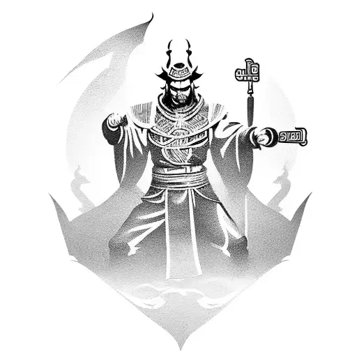 Silhouette Of A Chinese Fantasy Martial Arts Hero