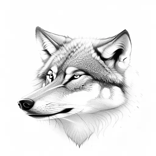 A Realistic Wolf Surrounded By Intricate Lace Patterns