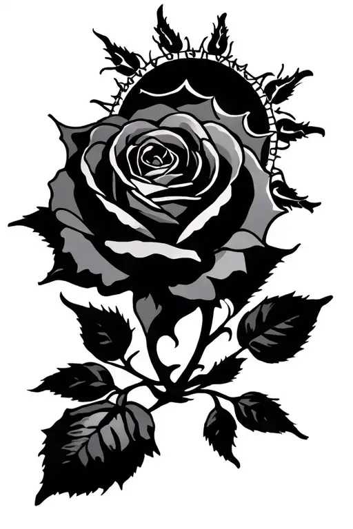 Roses With A Sun And Thorns