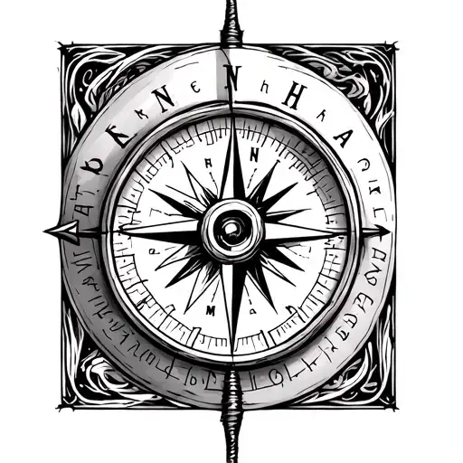 Simple Compass With Names Mina And Hana