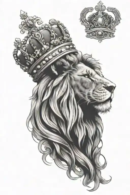 Smoke And Clouds Lion Wearing A Crown
