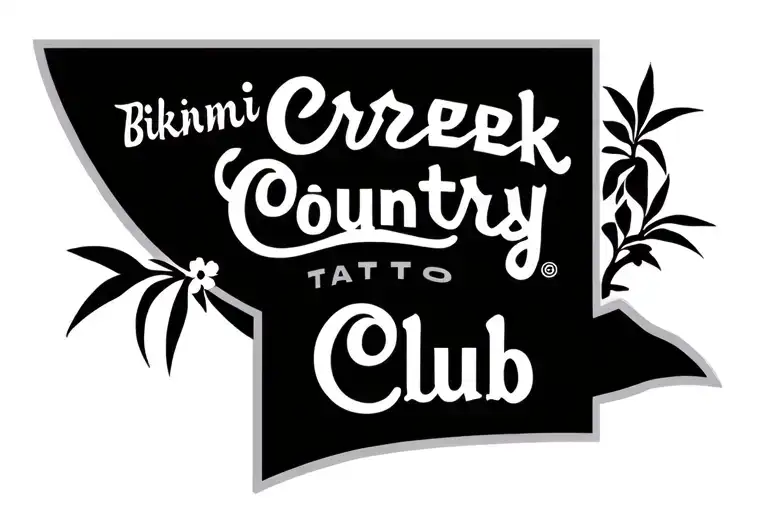 Bikini Creek Country Club Logo Southern