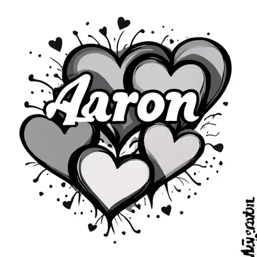 Name Aaron With Hearts Symbolizing Love You