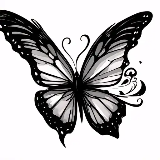 Calligraphy A With Butterfly Wing Attached To It