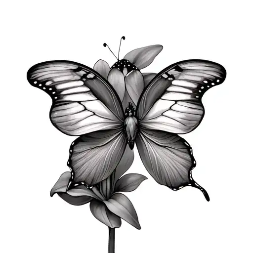 Fine Line Orchid Wit Butterfly Resting