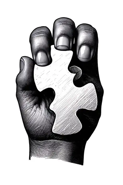 Autism Symbol On Finger