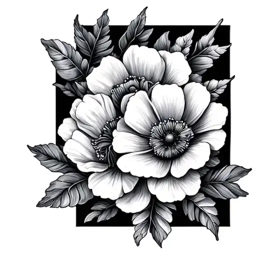 Small Floral Tattoo For Sisters Matching