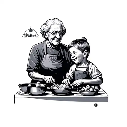 Grandma And Grandson Cooking