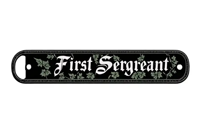 Army First Sergeant Dog Tags With Ivy