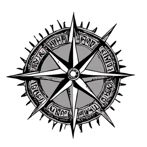 Polynesian Compass With The Words