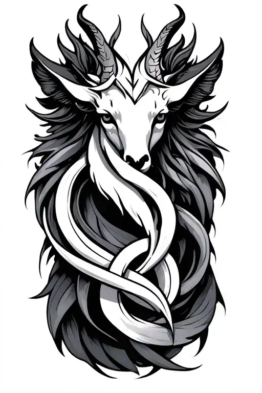 Capricon Zodiac Sign Intertwined