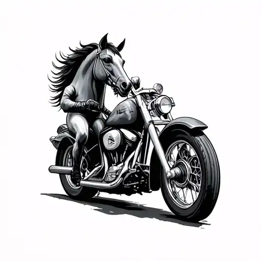 Horse And Motorcycle Riding