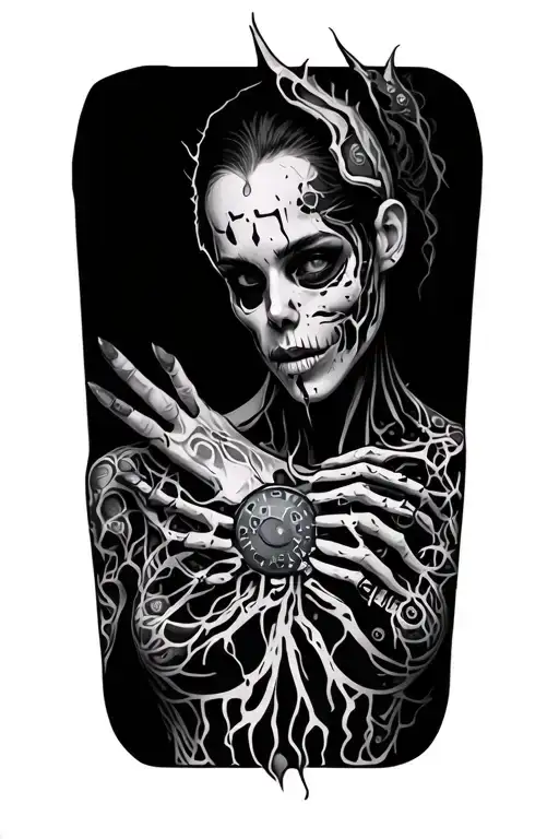 Ripped Skin With Computer Parts