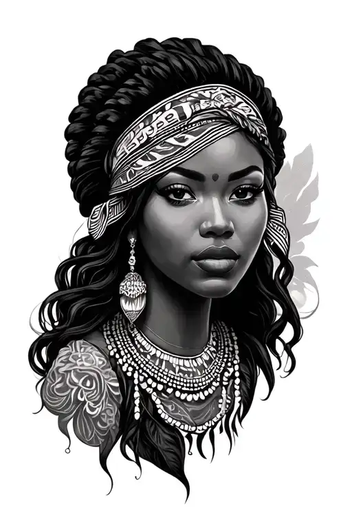 Hemba And Luba Kongolese Fine Tattoo Design