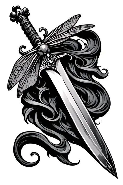 Dagger With Dragonfly Hilt And Wavy Blade