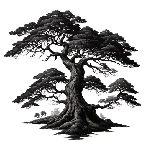 Coverup Large Black Trees On Forearm