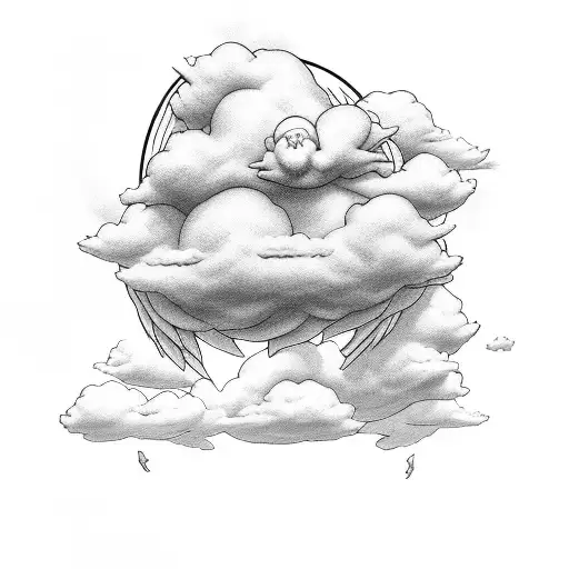 Cloud With Sunshine And Baby Angels