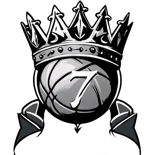 Basketball With A Kings Crown And Zia Symbol And A 7