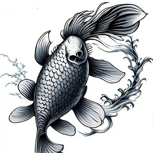 Japan Carp Koi Black