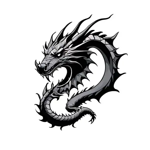 A Stylized Dragon Eating Itself