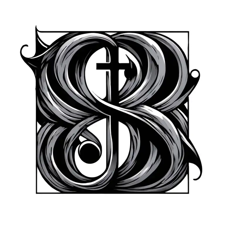 Semicolon Incorporated With A Cross Intertwined