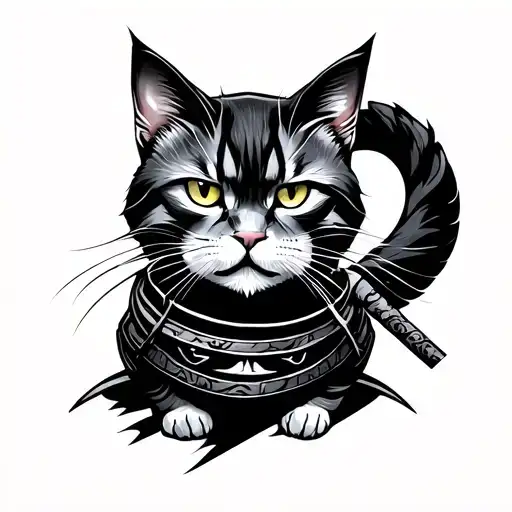 Cat Samurai Minimalism