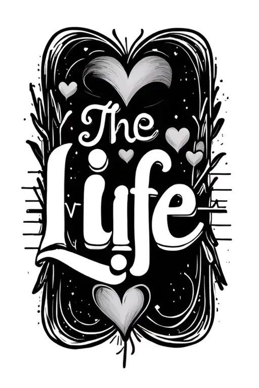 The Word Life In Script Font With Heart Beat Pulse At Each End