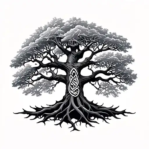 Oak Tree With Deep Celtic